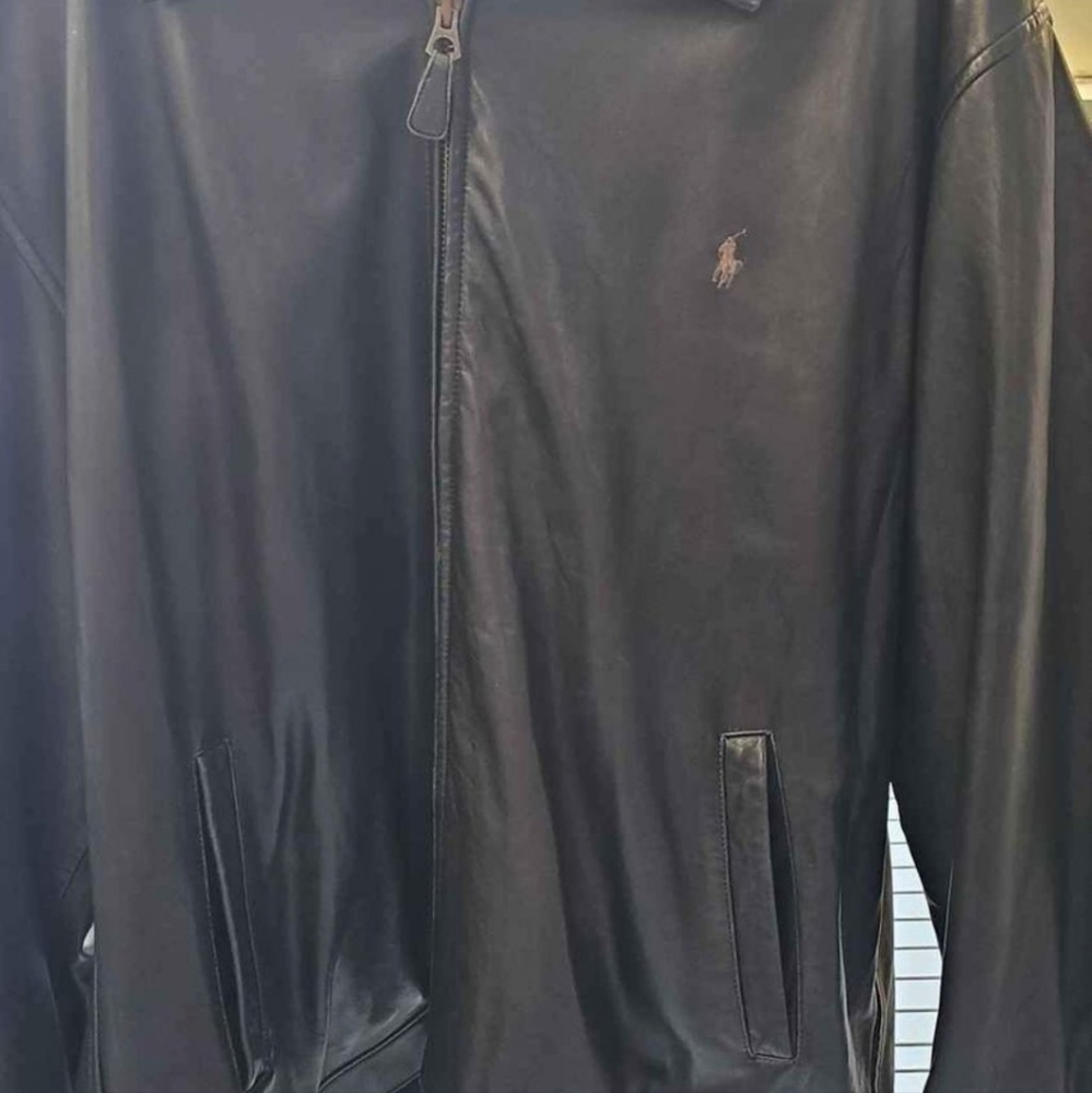 Black leather Ralph Lauren XXL jacket